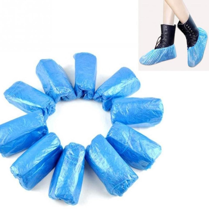 Waterproof disposable shoe cover in plastic shoe cover