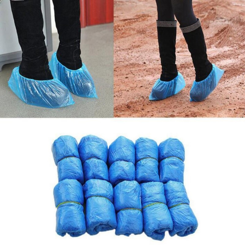 Waterproof disposable shoe cover in plastic shoe cover