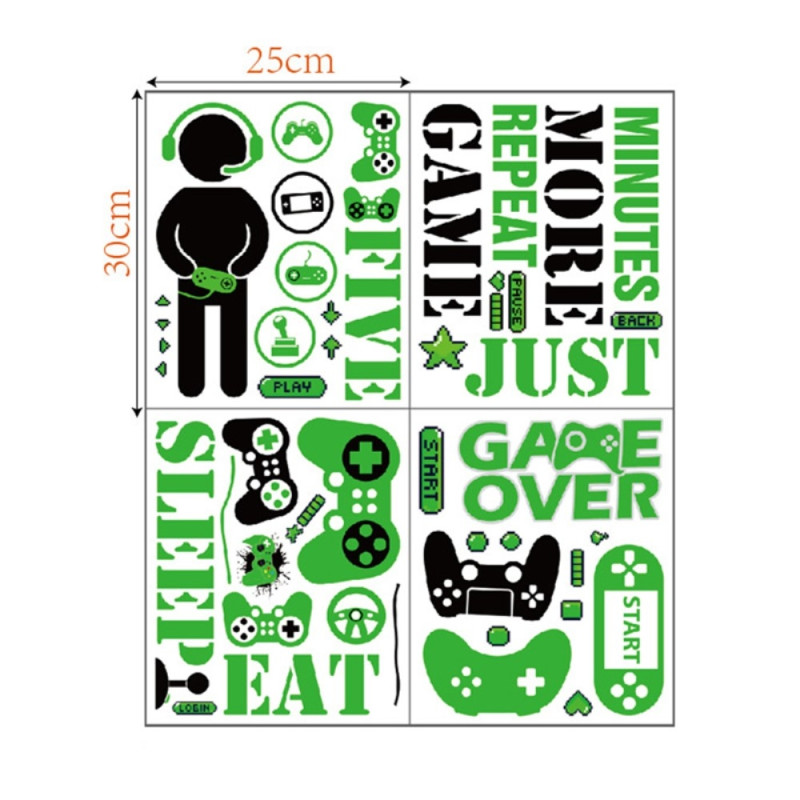 25*30cm Video Game Wall Decal PVC Sticker Gamer Theme Decoration