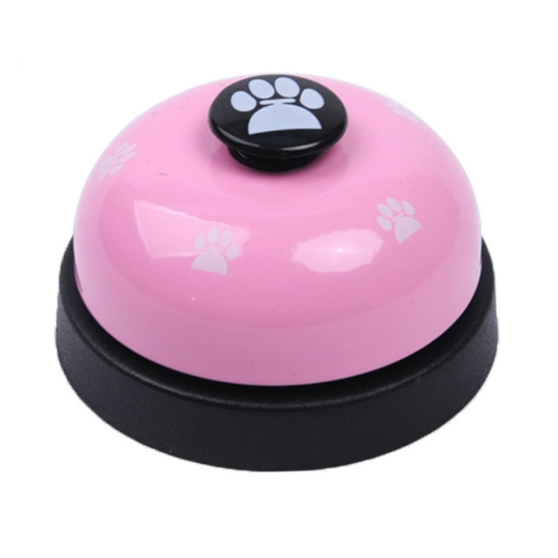 Pet Bell for Dog Cat Training Interactive Toy Ring Trainer Pink - Black