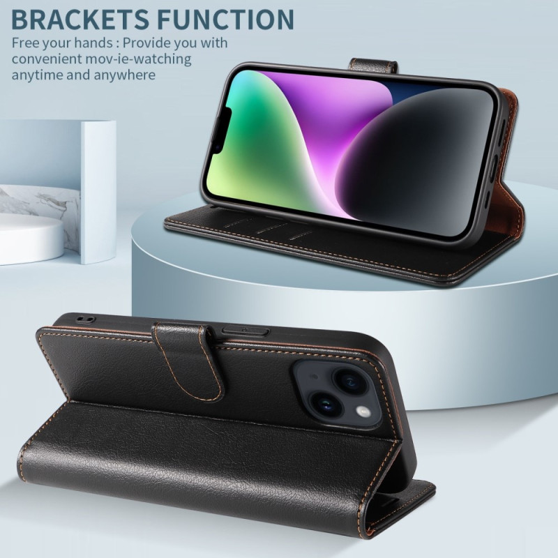 Retro Crazy Horse Case for iPhone 15 Pro Phone Case Stand