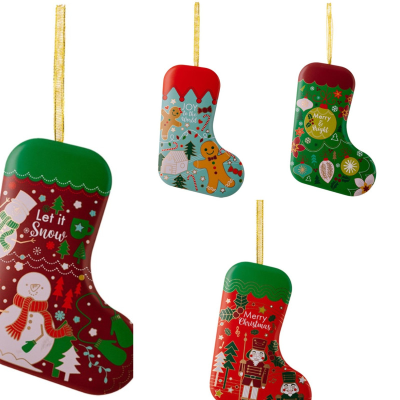 Christmas stocking Shape Storage box hanging ornament Christmas - 4 different
