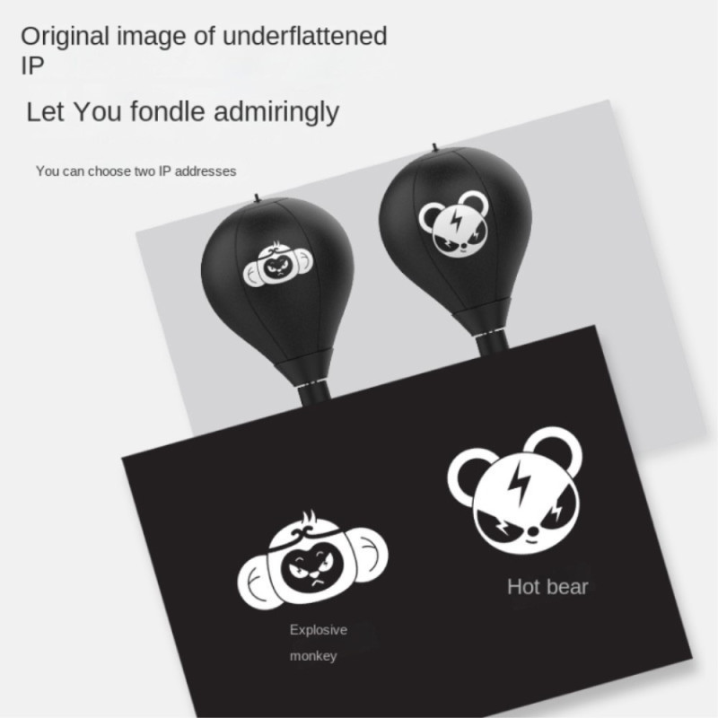 Boksepose bokseball med sugekopp med oppblåser og hansker