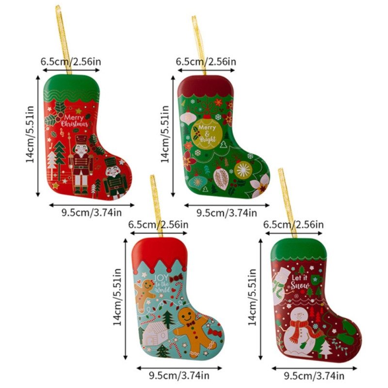 Christmas stocking Shape Storage box hanging ornament Christmas - 4 different