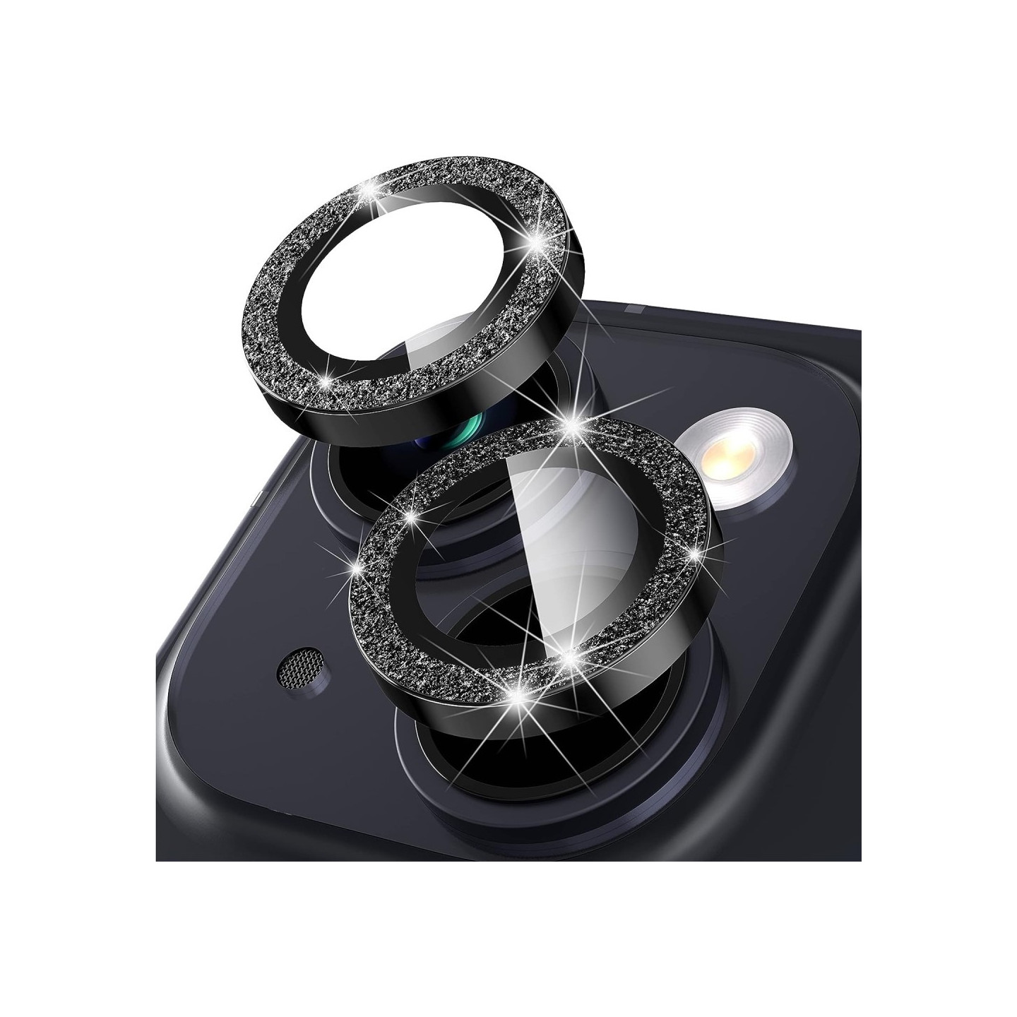 Kameralinse til iPhone 15/15 Plus Glitter