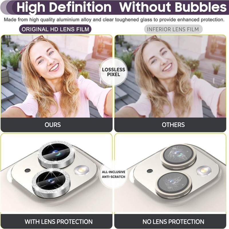 iPhone 15 / 15 Plus Ring Circle Lens - elokuvasetti Glitter