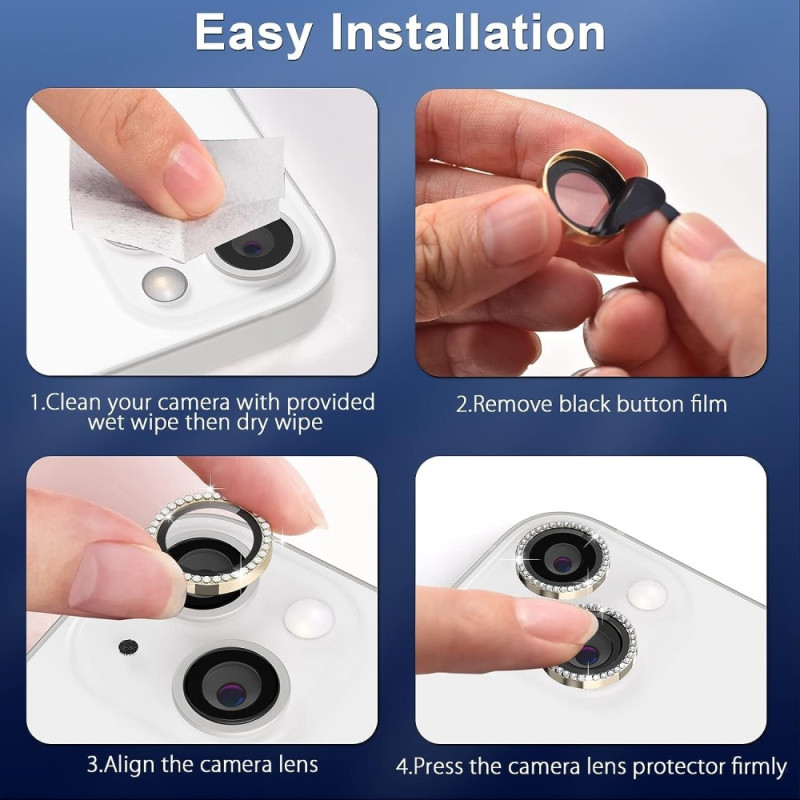 iPhone 15 / 15 Plus Ring Circle Lens - elokuvasetti Glitter