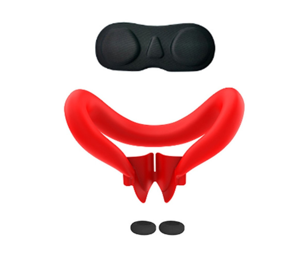 Meta Quest 3 VR Headset ansiktsmask linsskydd 2 rocker cap Röd