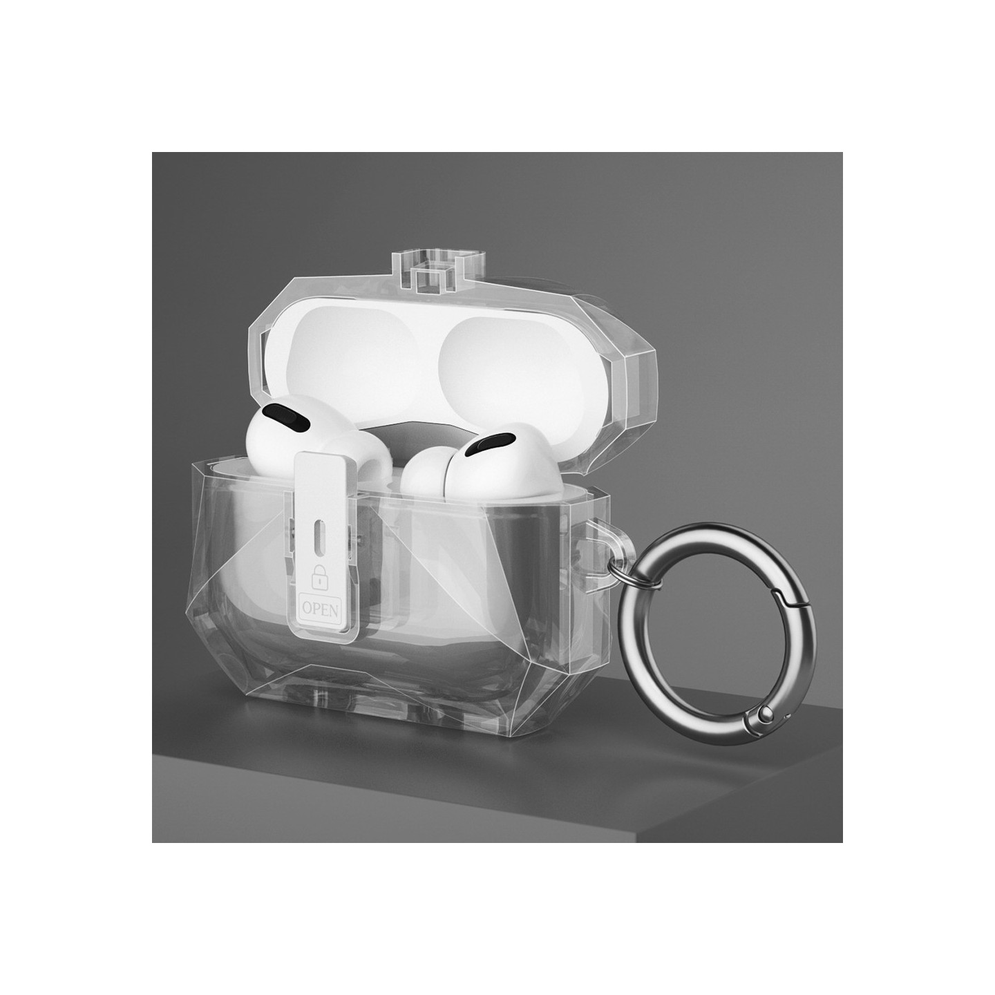 COTECI Til AirPods Pro 3 Beskyttende Etui Med Metalkrog - Sort