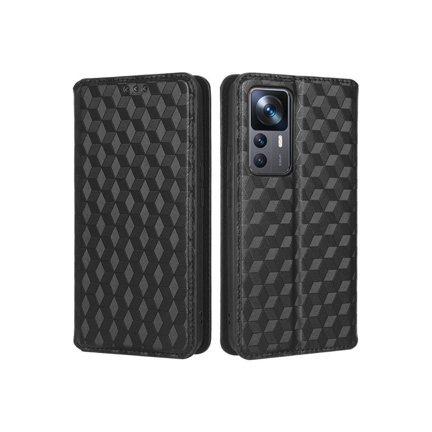 Rhombus tegnebog taske til Xiaomi 12T Pro/Xiaomi 12T - Sort