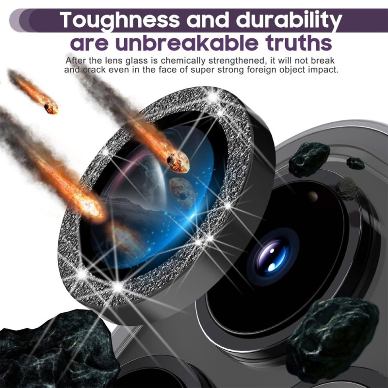 Kameralinse til iPhone 15 Pro/15 Pro Max Glitter