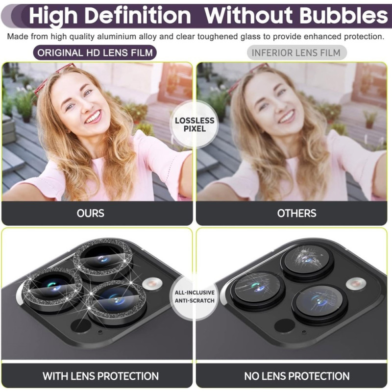 For iPhone 15 Pro / 15 Pro Max Lens Glitter