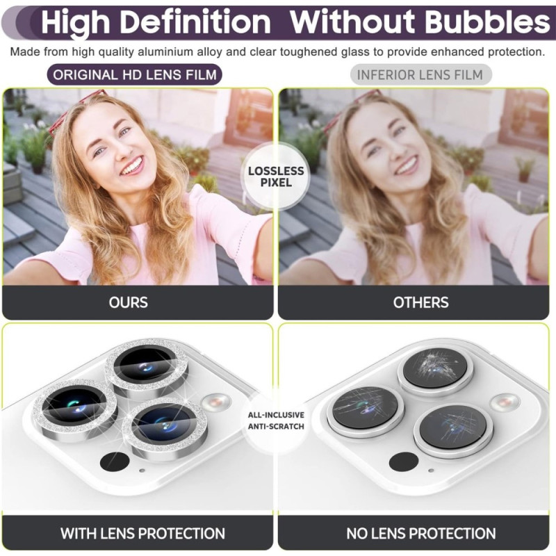 Til iPhone 15 Pro / 15 Pro Max Lens Glitter