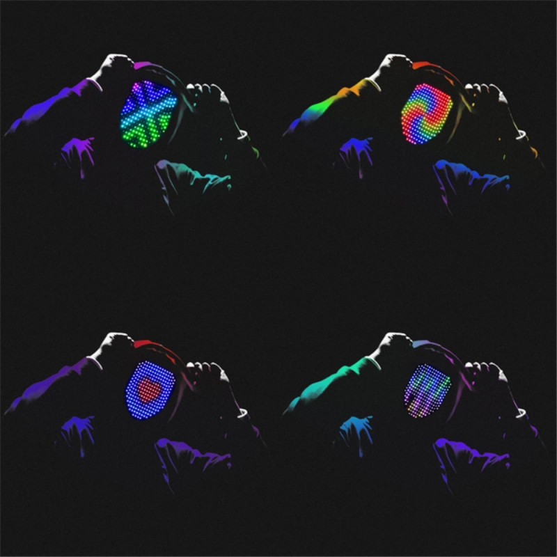 RGB LED Mask Gesture Face - Changing Glowing Mask Halloween Party