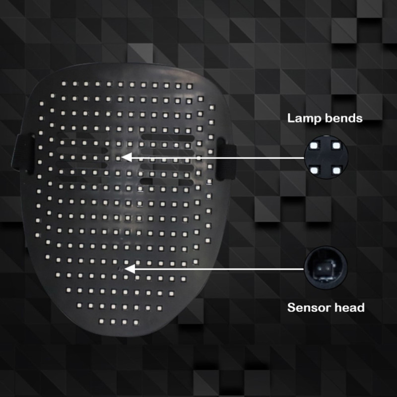RGB LED Mask Gesture Face - Changing Glowing Mask Halloween Party
