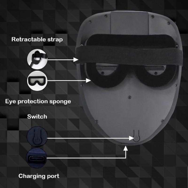 LED - maske Gesture Ansiktsskiftende glødende maske Halloween - fest