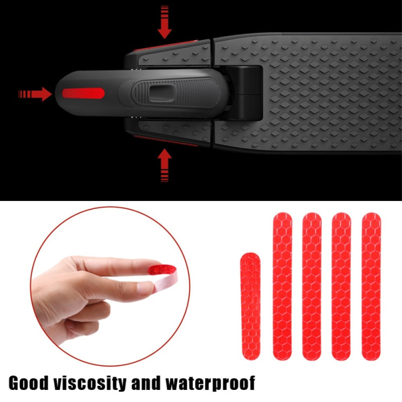 1 sæt til Ninebot ES1 ES2 ES3 ES4 reflekterende klistermærke strimmel - hvid