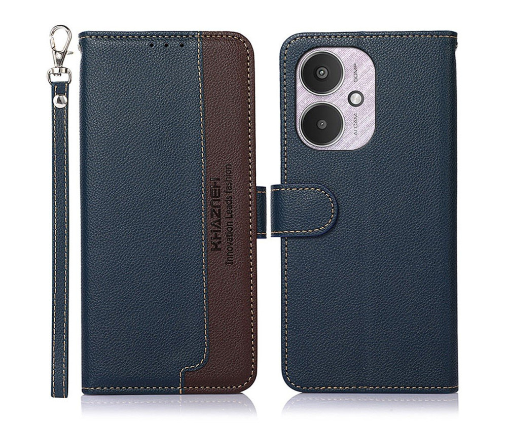 KHAZNEH Plånboksfodral till Xiaomi Redmi 13C - Blå/Brun