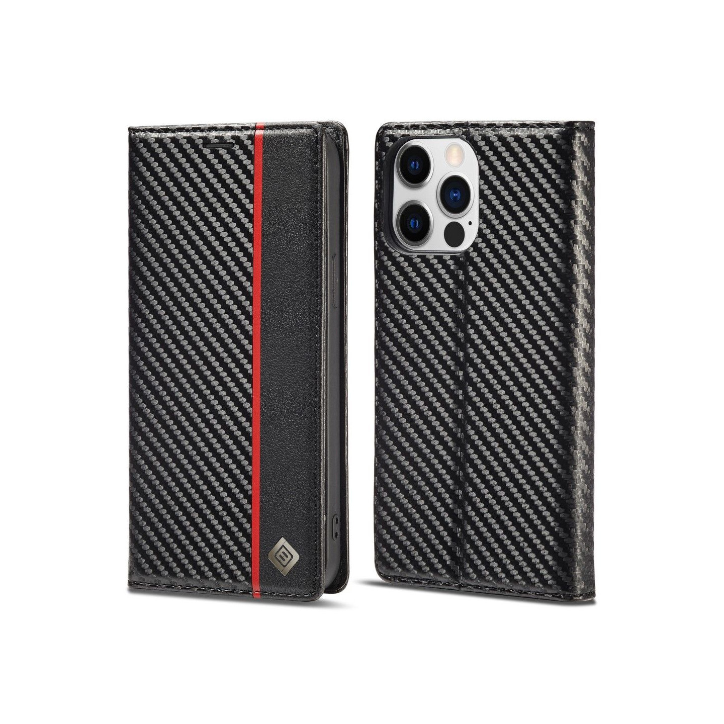 LC.IMEEKE Lompakkokotelo iPhone 15 Pro Max - Musta