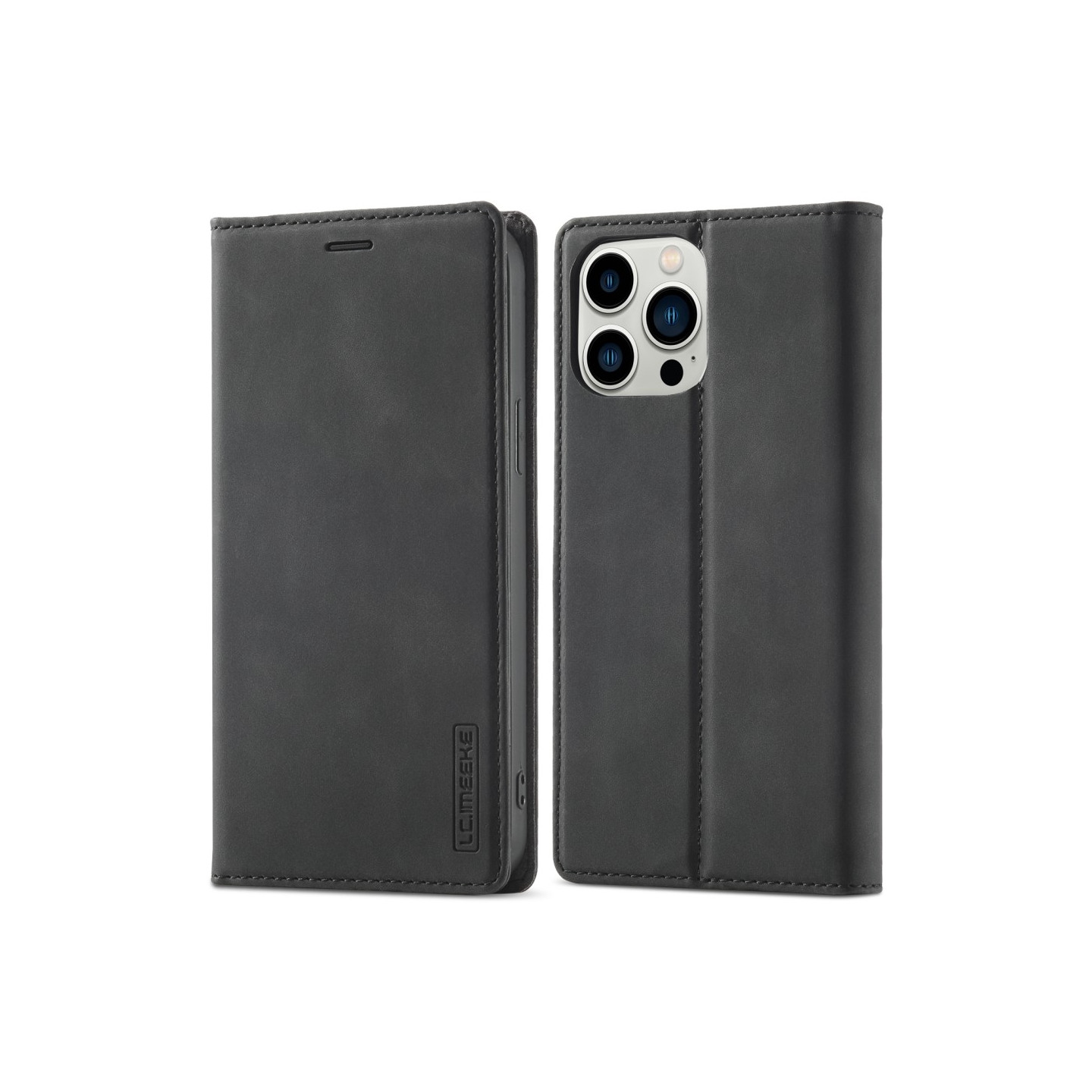 LC.IMEEKE Magneettinen puhelinkotelo iPhone 15 Pro Max - telineen lompakon suojukselle