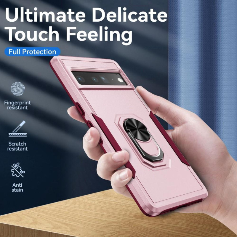 Google Pixel 7 Pro Shockproof TPU + PC Kickstand Phone Case Car Mount Metal Sheet - Pink
