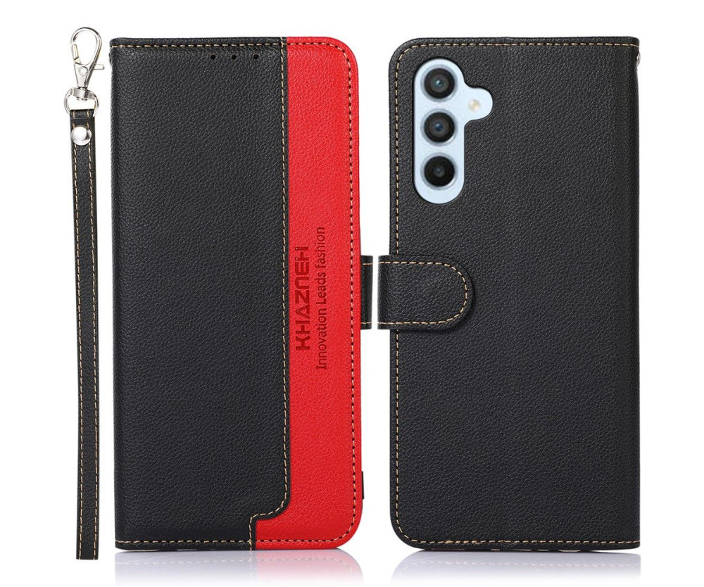 KHAZNEH Plånboksfodral till Samsung Galaxy A05s - Svart/Röd