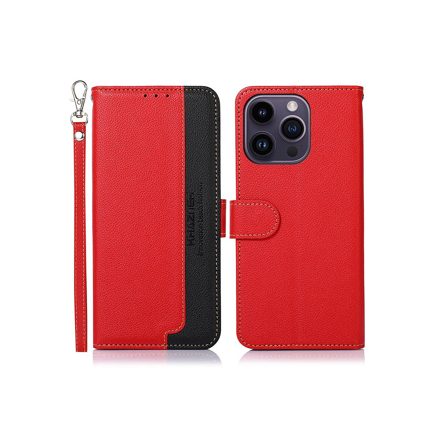 KHAZNEH Phone Cover for iPhone 15 Pro - Red/Black