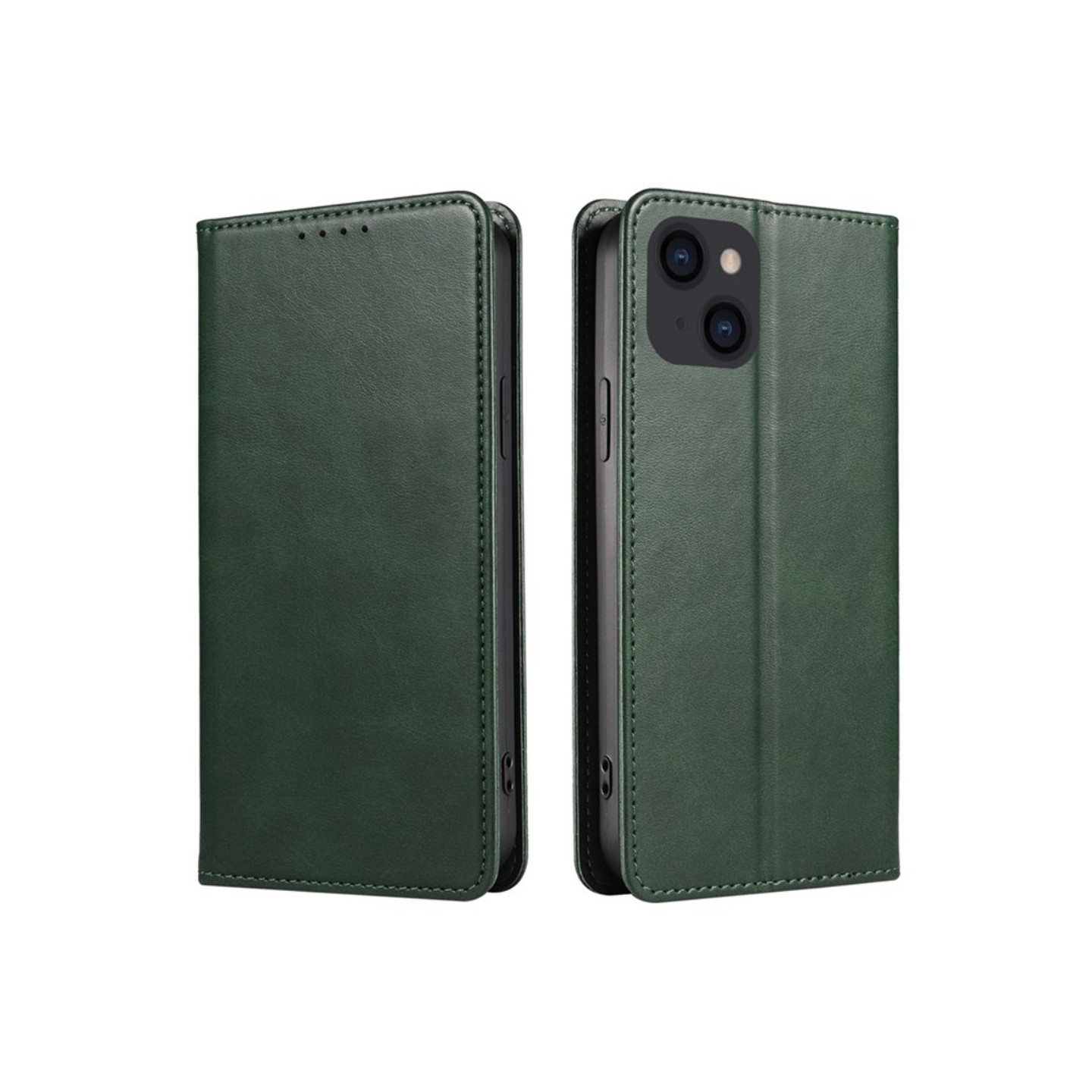 Wallet Stand Telefontaske til iPhone 15 Pro Cell Cell Cover - Grøn