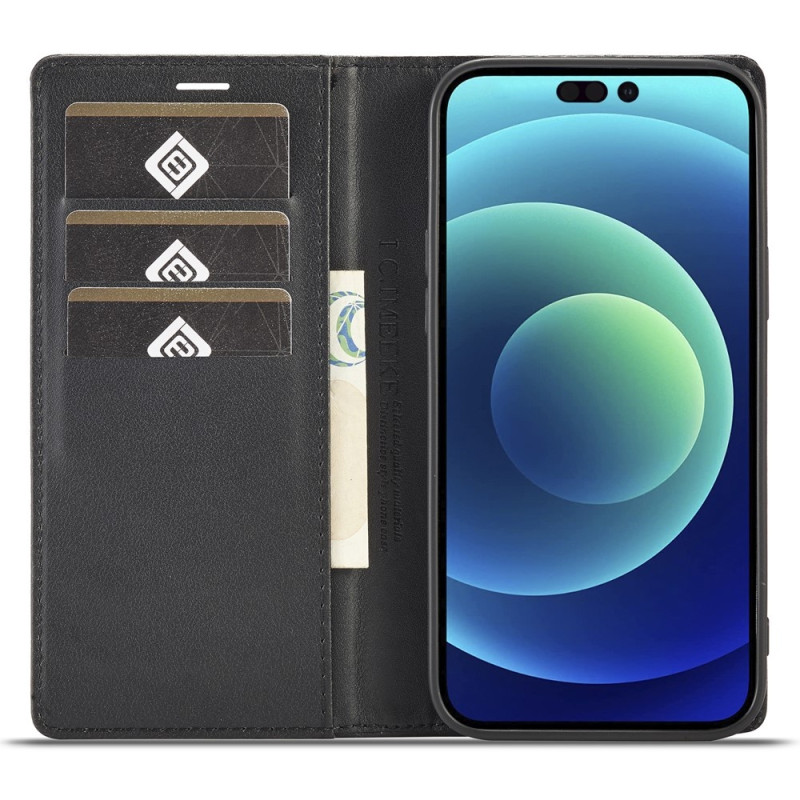 LC.IMEEKE Wallet Case for iPhone 15 Pro - Black