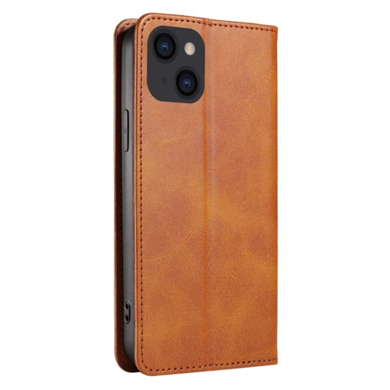 Wallet Stand Phone Case for iPhone 15 Cell Cover - Brown