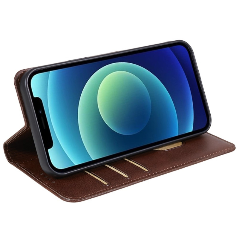 Wallet Stand Phone Case for iPhone 15 Plus Cell Cover - Coffee