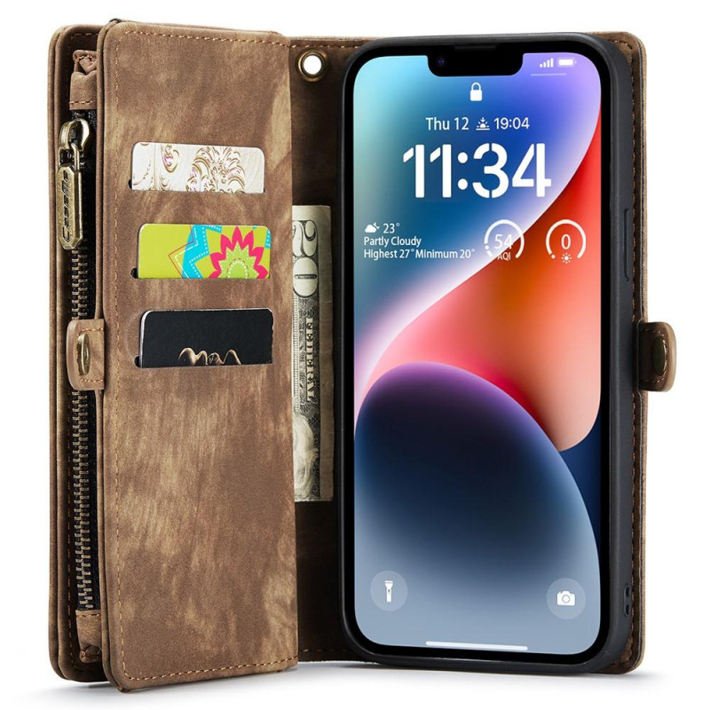 CASEME iPhone 15 2 - in - 1 Wallet Phone Shell - Brown