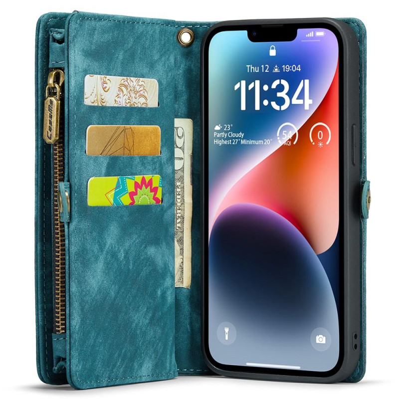 CASEME iPhone 15 2 - in - 1 Wallet Phone Shell - Blue