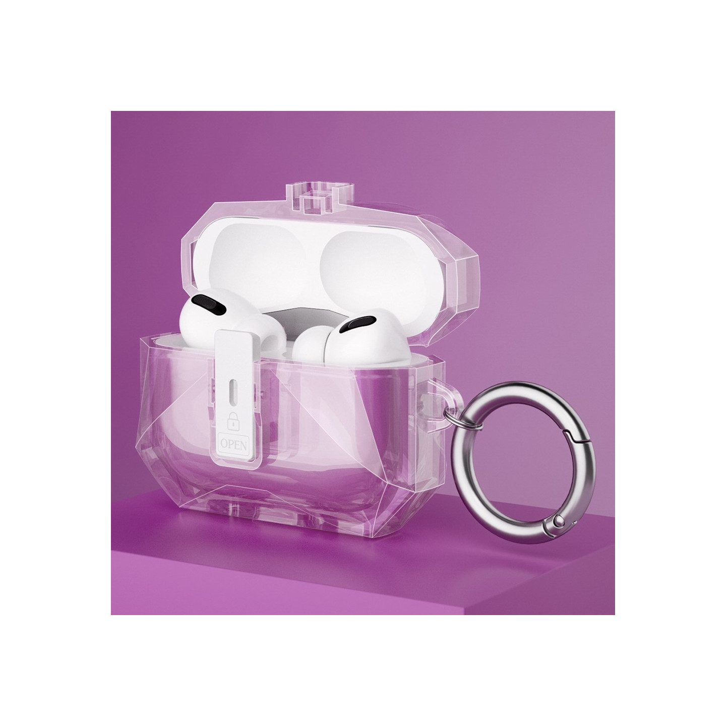 COTECI For AirPods Pro 3 Protective Case Cover with Metal Hook - Pink