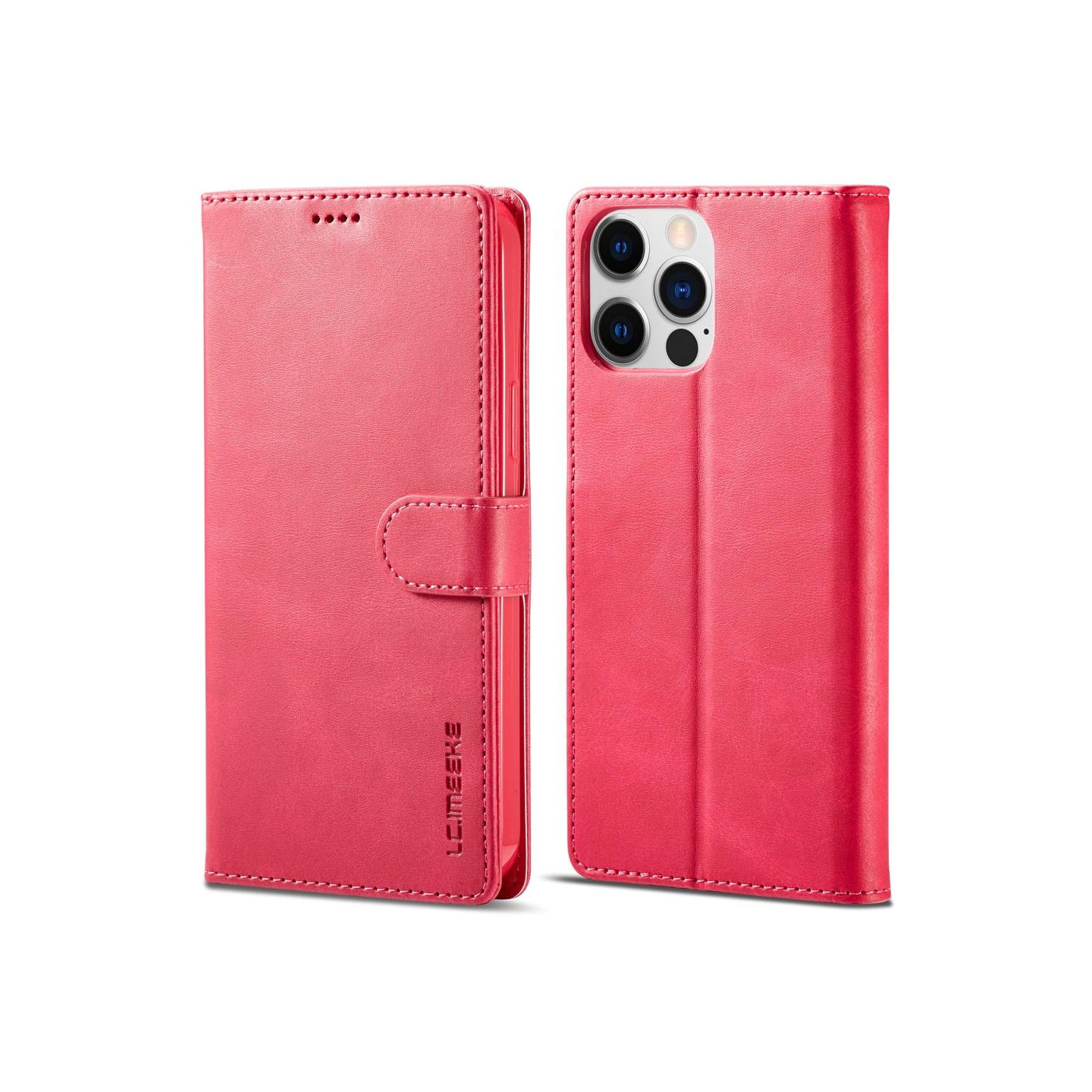 LC.IMEEKE Lompakkokotelo iPhone 15 Pro Max - Vaaleanpunainen