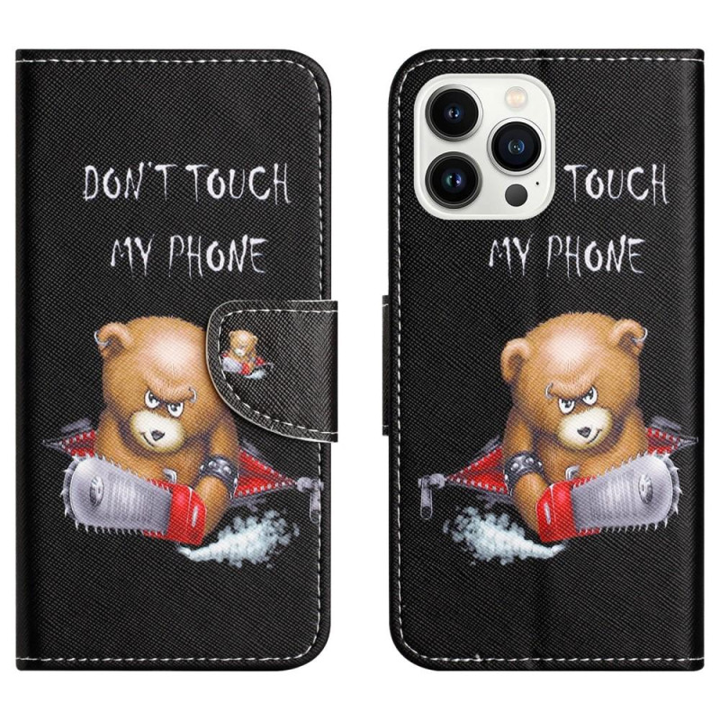 For iPhone 15 Pro Wallet Stand Case Phone Cover - Bear