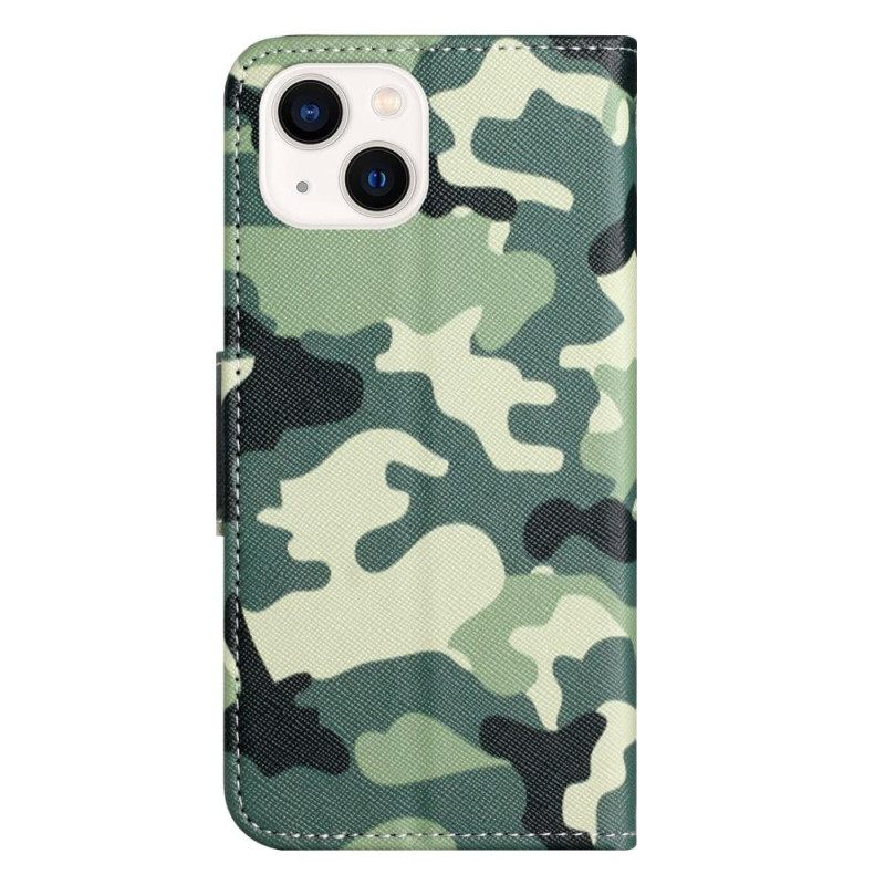For iPhone 15 Plus Wallet Stand Case Phone Cover - Camouflage