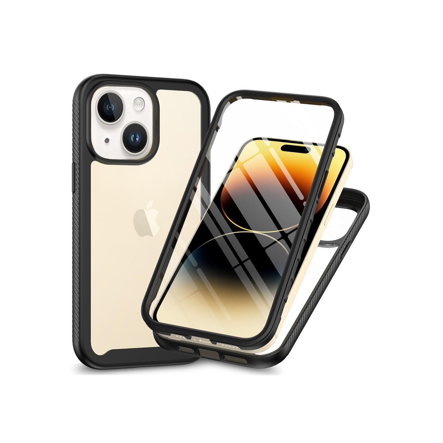 Til iPhone 15 Full Protection Deksel 3 - i - 1 med Skjermbeskytter