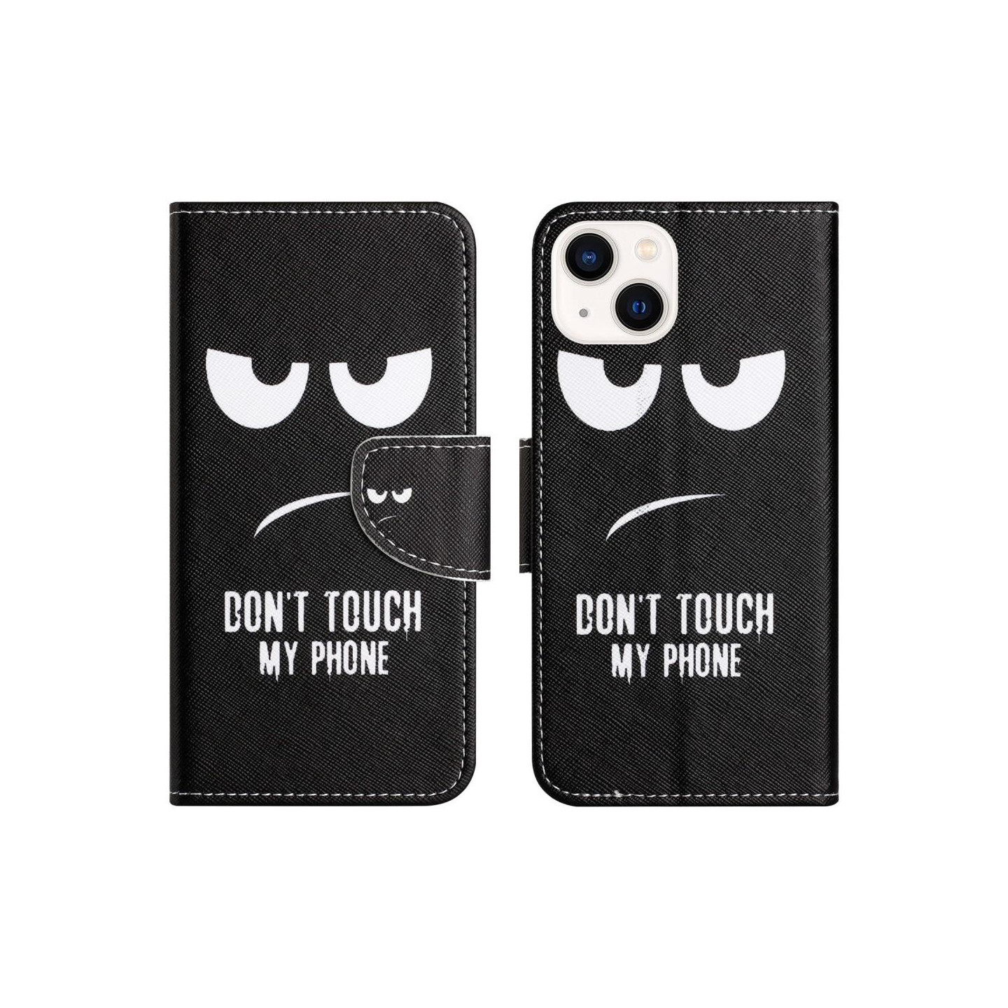 For iPhone 15 Plus Wallet Stand Case Phone Cover - Don't Touch