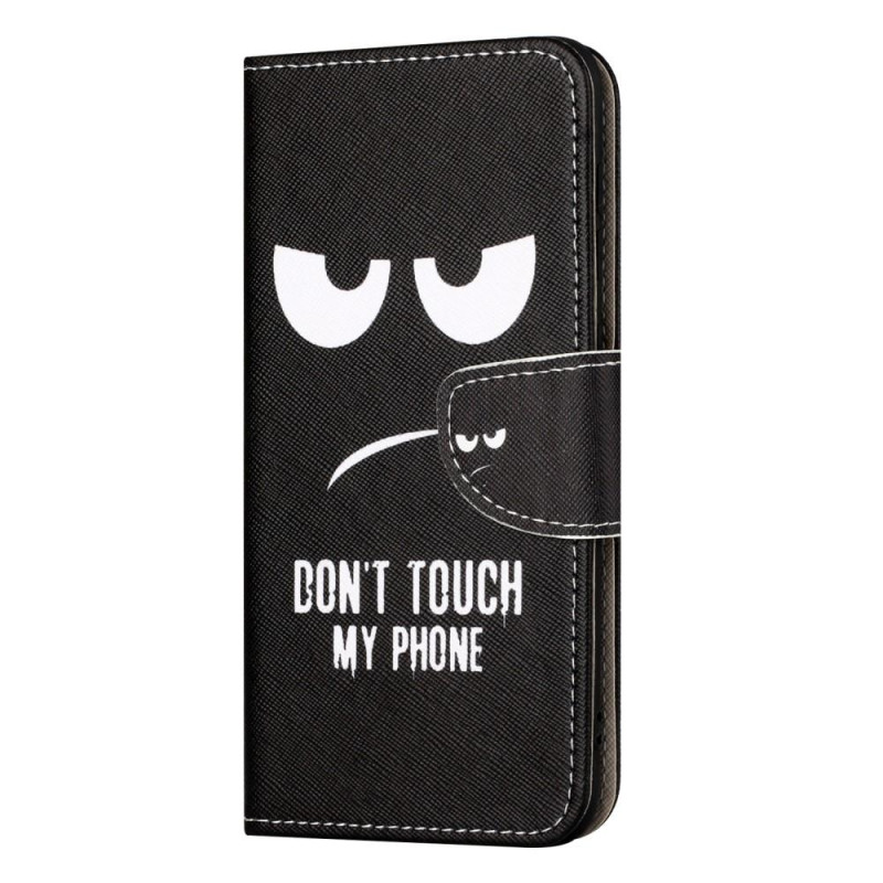 For iPhone 15 Wallet Stand Case Pattern Phone Cover - Don't Touch