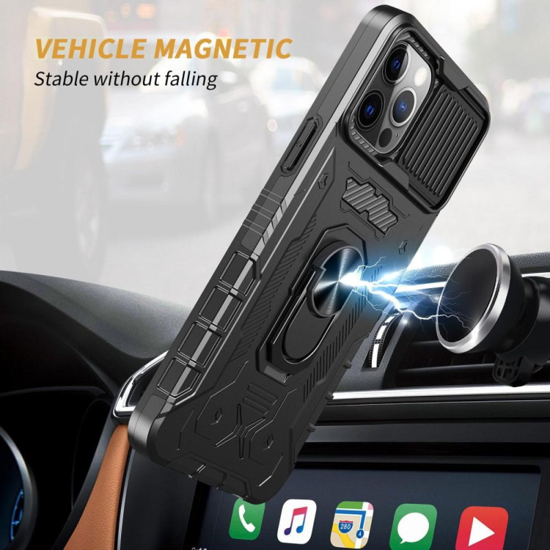 iPhone 14 Pro Max täyskantinen TPU + PC Kickstand - puhelinkotelo+karkaistu lasi