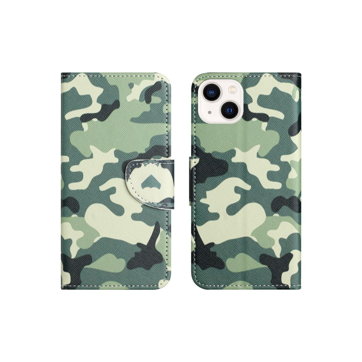 Til iPhone 15 Lommebok - deksel Mønsterdeksel - Camouflage