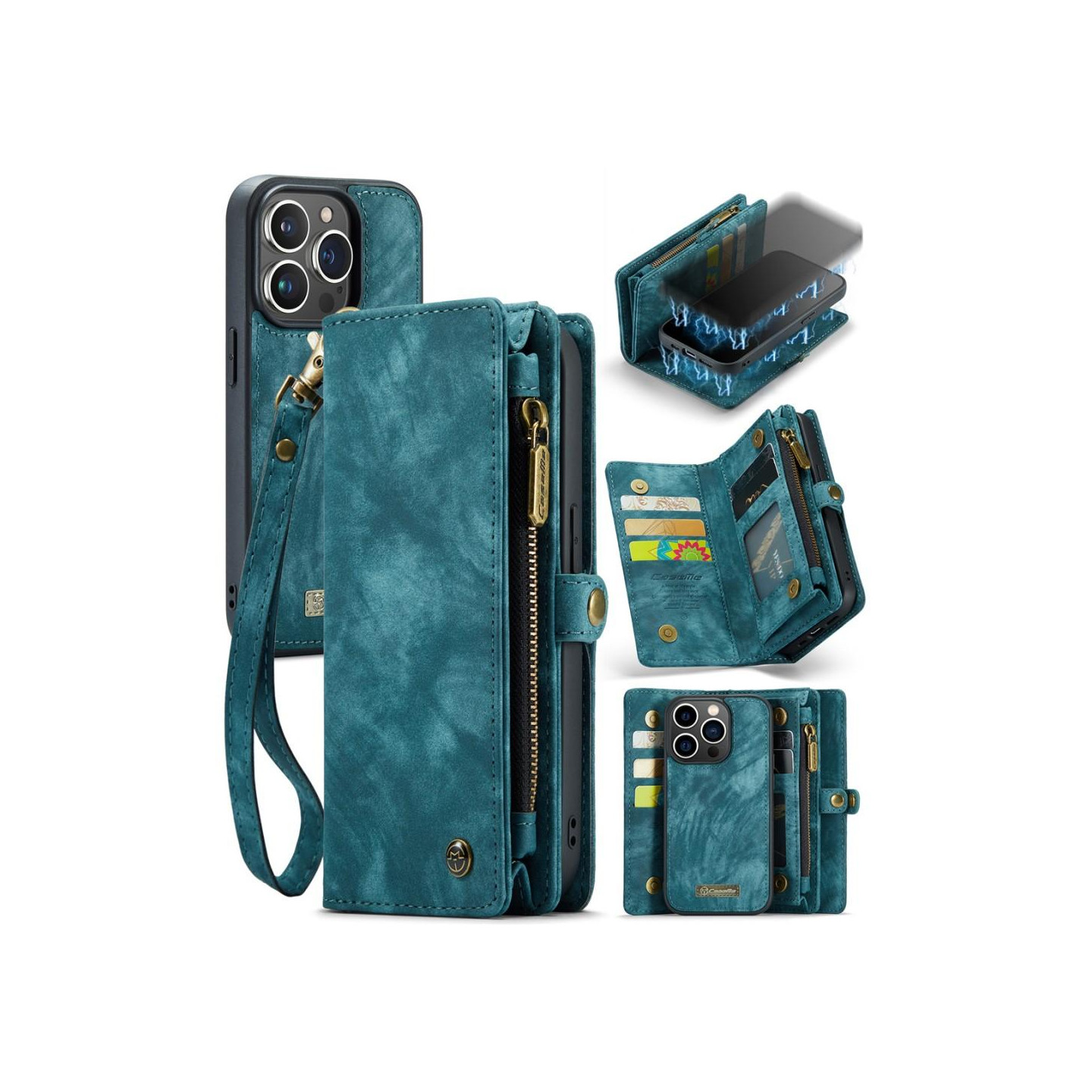 CASEME iPhone 15 Pro 2 - in - 1 Wallet Phone Shell - Blue