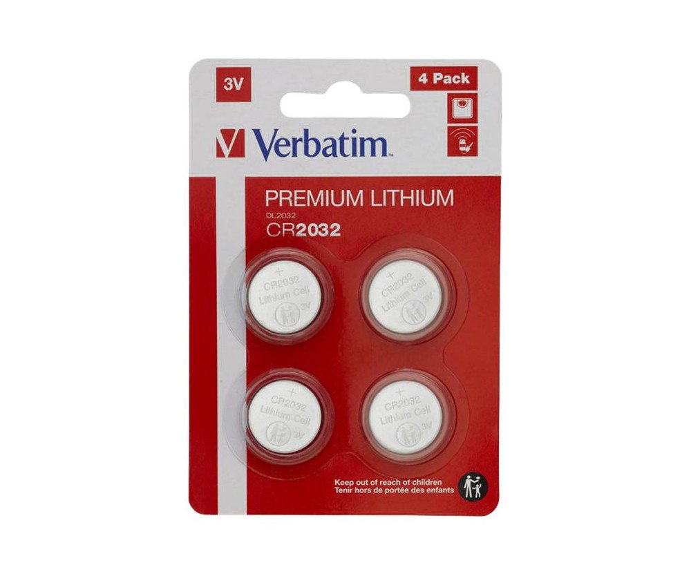 Verbatim - Batteri 4 x CR2032 - Lithium 