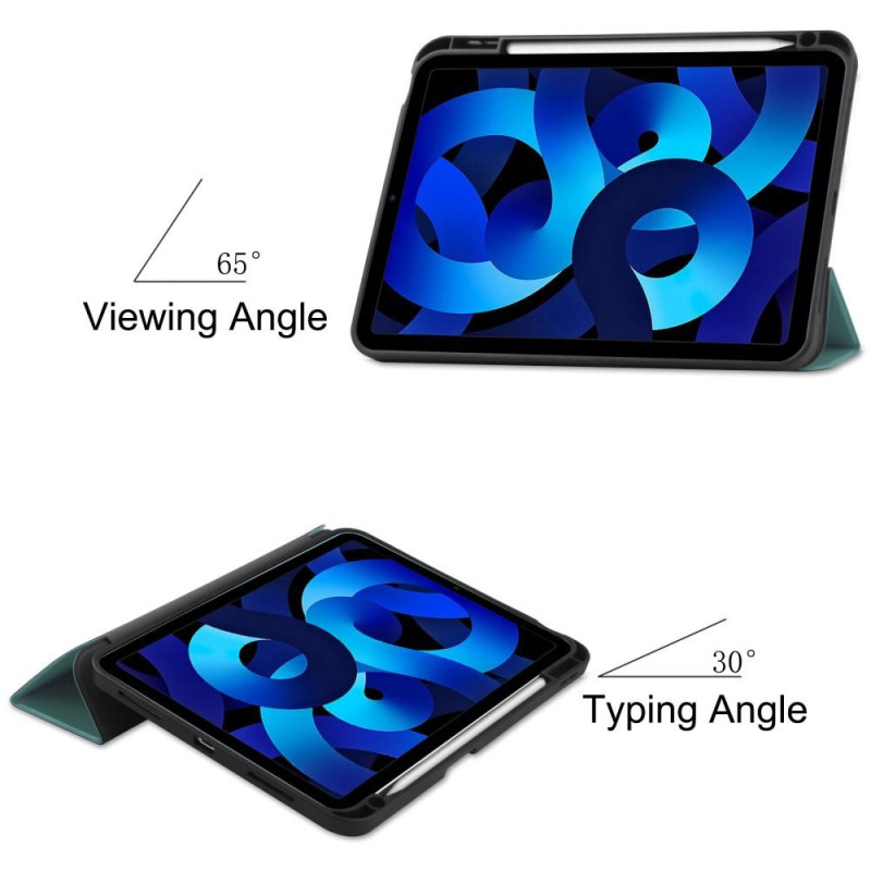 Trifoldet stativetui til iPad 10.9 (2022) Tabletcover Penslot - Grøn