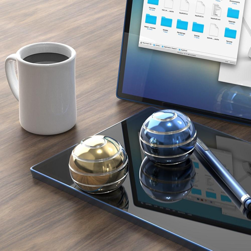 Fidget Spinner Pyörivä Pallomainen Gyro 45mm - Musta