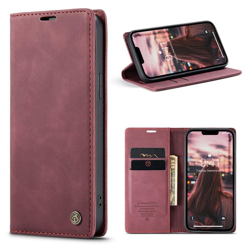 CASEME Retro Wallet Case for iPhone 15 Plus - Red