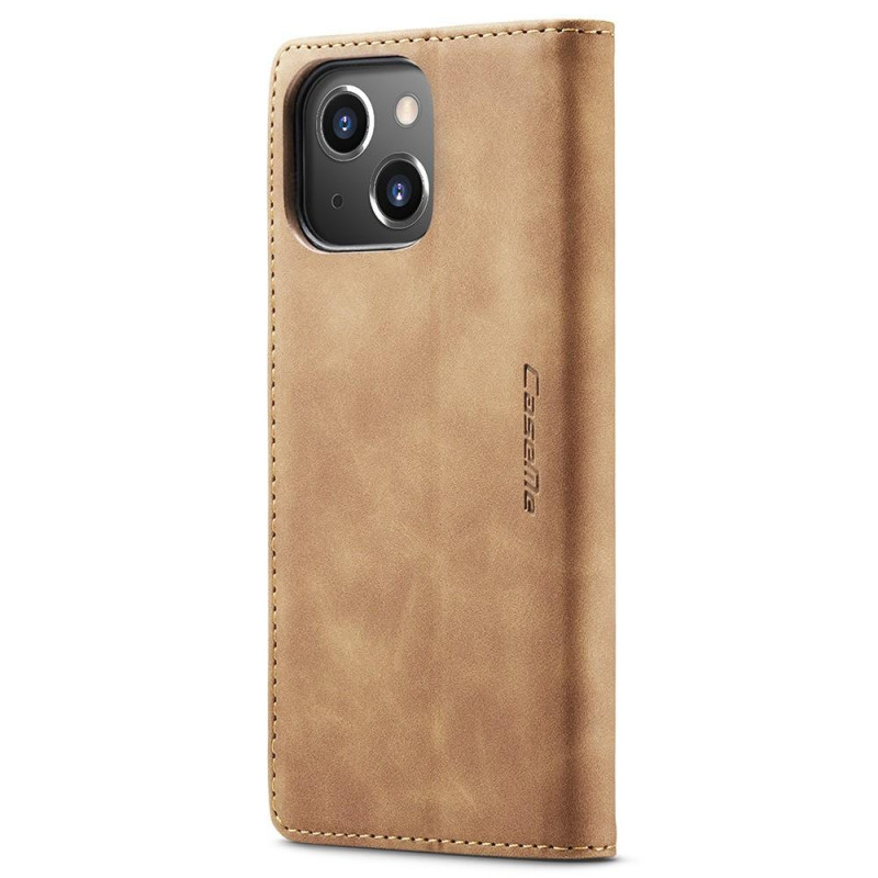 CASEME Retro Wallet Case for iPhone 15 Plus - Brown