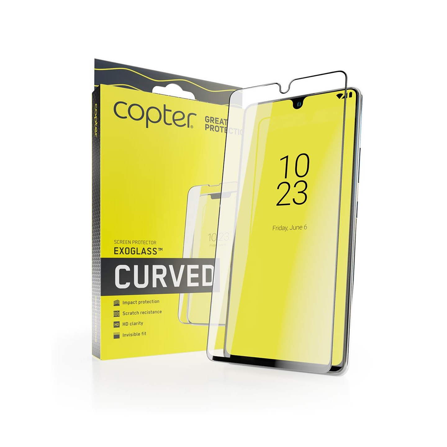 Copter Exoglass Curved Frame iPhone 15 Plus - Black Full Glue