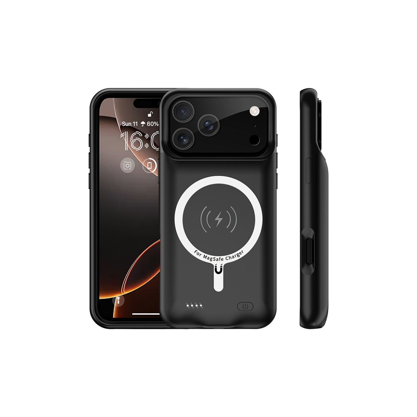 iPhone 17 Pro 6000mAh ladattavalle akkukuoren latauskotelolle Powerbank